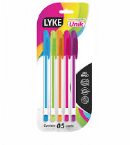 Caneta esferográfica unik bl com 5 cores 1.0mm Lyke