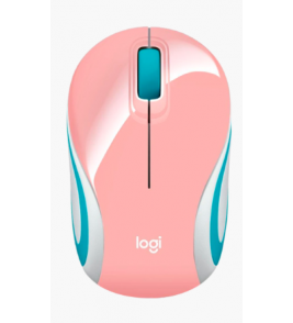 Mouse sem fio mini m-187 rosa e branco Logitech