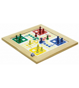 Jogo de ludo com moldura 31x31cm mdf Fundamental Brinquedo