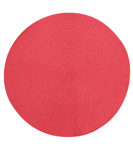 Lugar americano redondo 38cm plástico vermelho Mimo Style