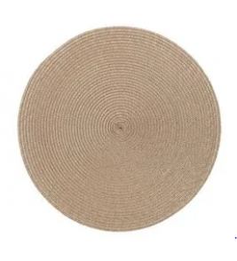 Lugar americano redondo 38cm fresno plástico areia Lyor