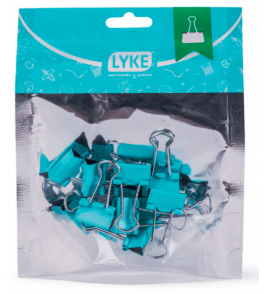 Prendedor de papel 19mm verde com 12 unidades Lyke