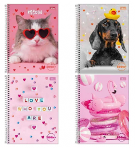 Caderno espiral capa dura 10 matérias 200 folhas zoom+ feminino universitário Tilibra