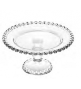 Queijeira cristal coração com pé 19.5x10,5cm Lyor