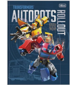 Caderno brochurão capa dura 80 folhas transformers Tilibra