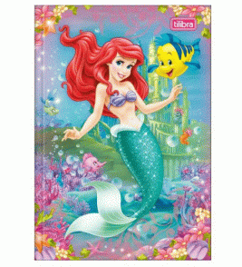 Caderno brochura capa dura 1/4 80 folhas princesas Tilibra