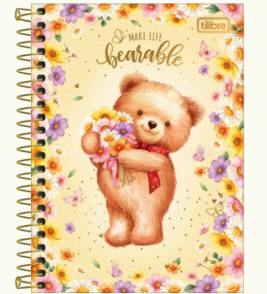 Caderno espiral capa dura 20 matérias 320 folhas love bears universitário Tilibra