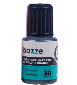 Tinta reabastecimento para marcador quadro branco preto 20ml Bazze