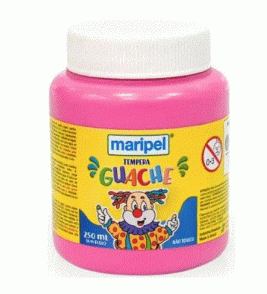 Tinta guache tempera rosa 250ml Maripel