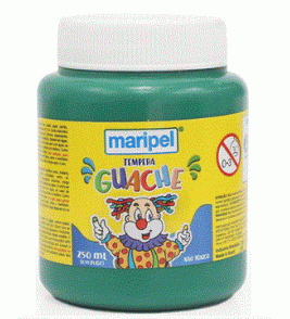  Tinta guache tempera verde 250 ml Maripel