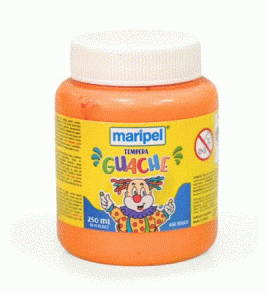 Tinta guache tempera laranja 250ml Maripel