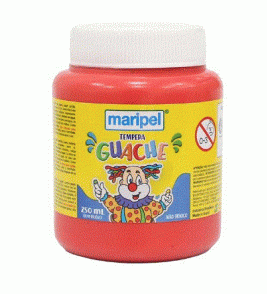 Tinta guache tempera vermelho 250ml Maripel