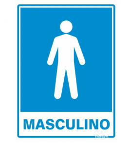 Placa sinalizadora poliestireno 15x20 (sanitário masculino) Sinalize