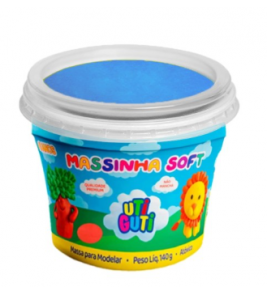 Massa de modelar soft 140g azul claro Uti Guti