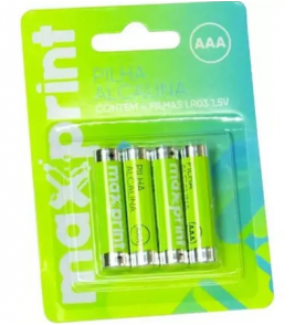 Pilha alcalina max aaa 1.5v palito com 4 MaxPrint