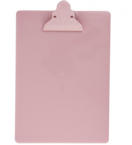 Prancheta acrílico oficio rosa pastel clip plástico Maxcril/Waleu 