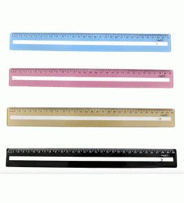 Régua 30cm transparente com guia de leitura cores Maxcril/Waleu