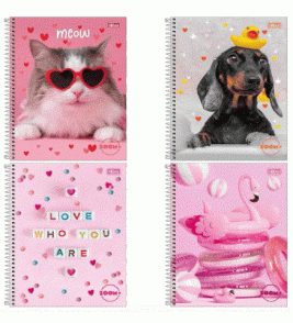 Caderno espiral capa dura 1/4 96 folhas zoom+ feminino Tilibra