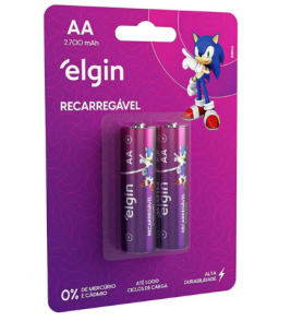 Pilha recarregável 2700mah 1.2 com 2 bp01 Elgin