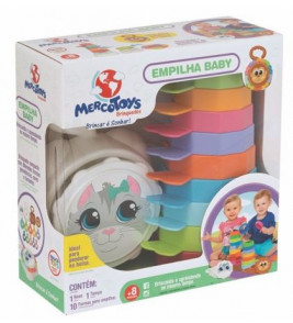 Empilha baby gatinha 12 peças color Mercotoys