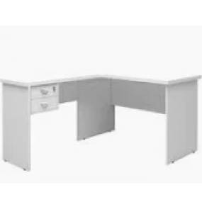 Mesa em l taurus branca 150x120m com 2 gavetas J&A Moveis