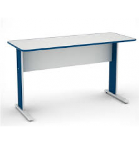 Mesa para escritório mx120 cinza e azul 1.20m com pvc azul Pandin