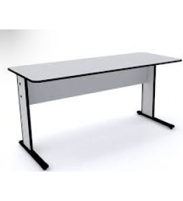 Mesa para escritório mx-090 cinza e preto sem gaveta 90cm Pandin
