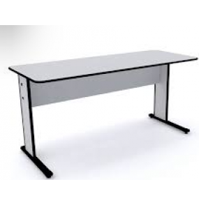 Mesa para escritório mx-090 cinza e preto sem gaveta 90cm Pandin
