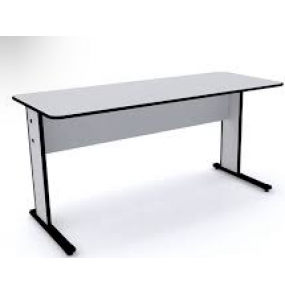 Mesa para escritório mx-090 cinza e preto sem gaveta 90cm Pandin
