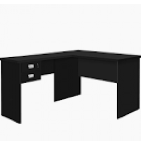 Mesa em l taurus preta 150x120m com 2 gavetas J&A Móveis