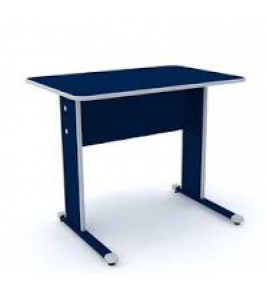 Mesa para escritório mx-090 azul e cinza sem gaveta 90cm Pandin