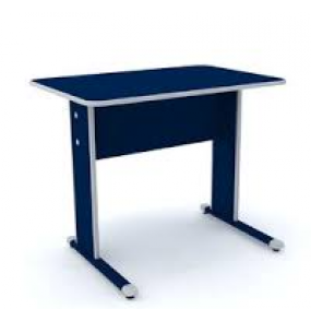 Mesa para escritório mx-090 azul e cinza sem gaveta 90cm Pandin
