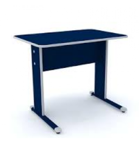 Mesa para escritório mx-090 azul e cinza sem gaveta 90cm Pandin