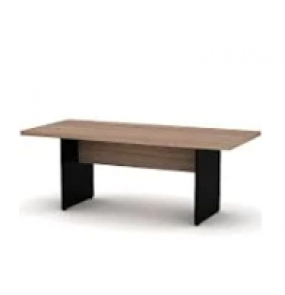 Mesa para reunião mr2000p40pp noce naturalle com pé painel preto 2.0mt Pandin