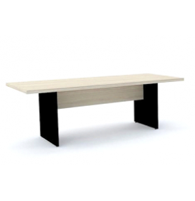 Mesa para reunião mr2000p40pp nogueira casa blanca com pé preto 2.0mt Pandin