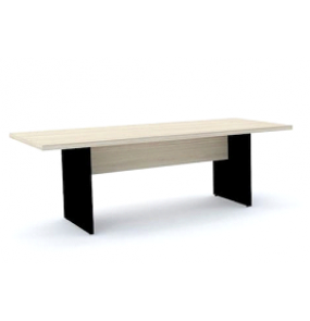Mesa para reunião mr2000p40pp nogueira casa blanca com pé preto 2.0mt Pandin