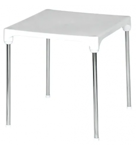 Mesa plástica quadrada sec line branca 70cm eal Injeplastec