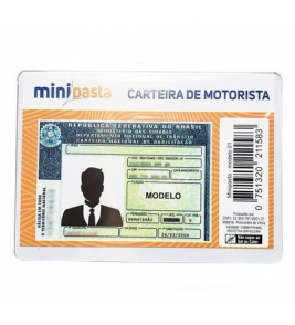 Porta documento para CNH e CPF flexível cristal 89x63mm Minipasta