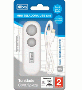 Seladora mini de embalagens plásticas usb s15 cinza Tilibra