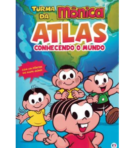 Livro atlas com mapa mundi turma da Mônica Ciranda Cultural