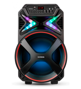 Caixa de som amplificada 700w rms bivolt com bluetooth entrada de microfone Mondial