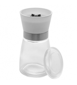 Moedor de tempero vidro com tampa branca 170ml Lyor