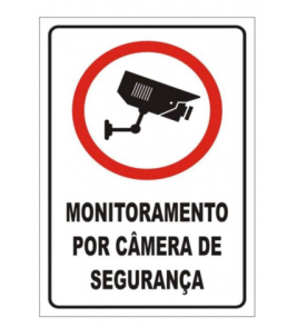 Placa sinalizadora poliéster 20x30 (monitorado por câmera) Sinalize