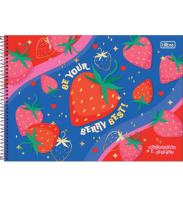 Caderno espiral capa dura de desenho 80 folhas be berry Tilibra