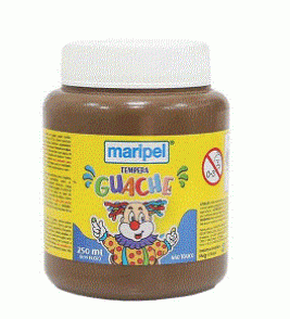 Tinta guache tempera marrom 250ml Maripel