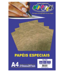 Feltro a4 ouro 30g 10 folhas Off Paper