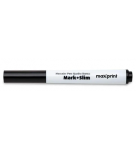 Marcador para quadro branco mark + slim preto ponta redonda 2mm Maxprint