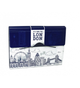 Pasta sanfonada 6092c azul com 12 divisões p/a4 mundi Dello