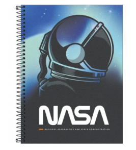 Caderno espiral capa dura 20 matéria 320 folhas nasa universitário Tilibra