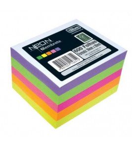 Cubo tira folhas 5 cores neon com 600 folhas Tilibra